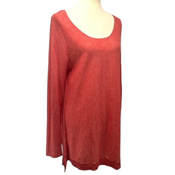 Eileen Fisher Persimmon Tencel Alpaca Scoop Neck Sweater Women’s Large FLAWED - Picture 7 of 12